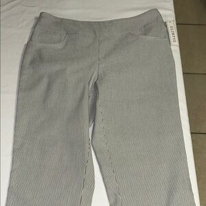 Women's Black & White Pinstripe Capris